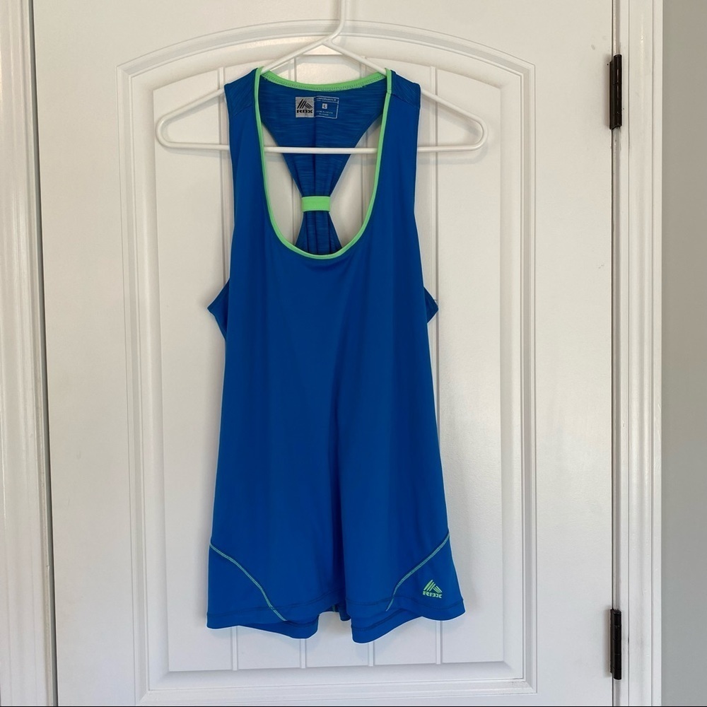 RBX Blue/Green Athletic Tank with Pockets Size LG